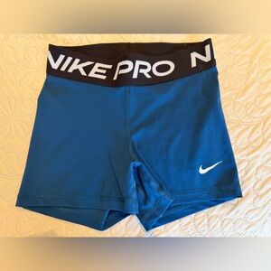 Nike Pro Blue Compression Shorts, Size XS